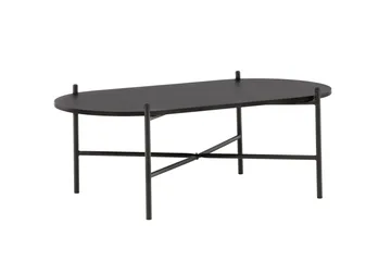 Pueblo 120 cm Ovalt Sofabord i Malt Tre - Sort - Møbler - Bord - Sofabord & salongbord