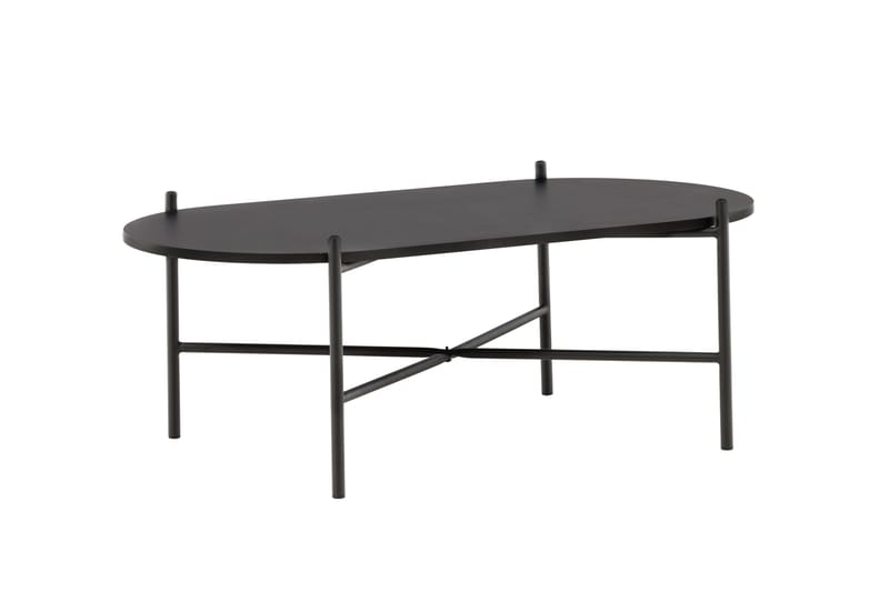 Pueblo 120 cm Ovalt Sofabord i Malt Tre - Sort - Møbler - Bord - Sofabord & salongbord