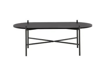 Pueblo 120 cm Ovalt Sofabord i Malt Tre - Sort - Møbler - Bord - Sofabord & salongbord