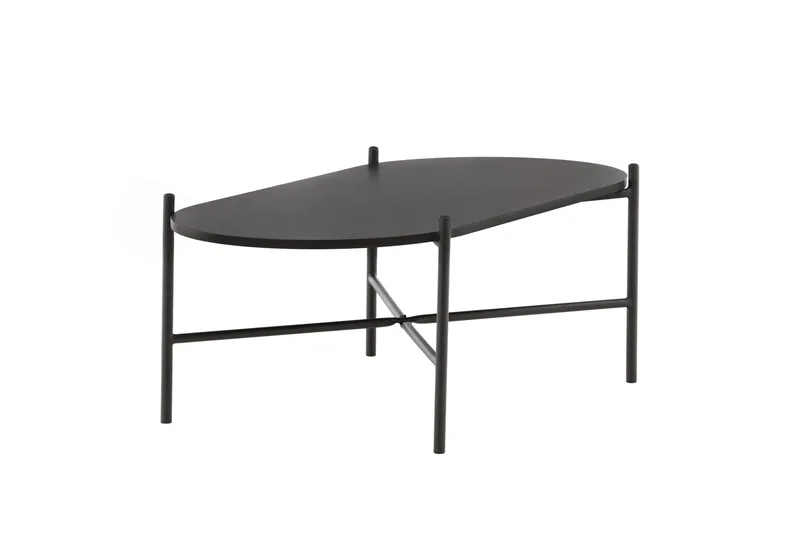 Pueblo 120 cm Ovalt Sofabord i Malt Tre - Sort - Møbler - Bord - Sofabord & salongbord