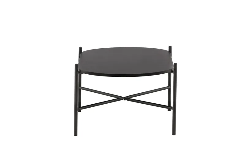 Pueblo 120 cm Ovalt Sofabord i Malt Tre - Sort - Møbler - Bord - Sofabord & salongbord