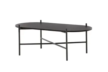 Pueblo 120 cm Ovalt Sofabord i Malt Tre - Sort - Møbler - Bord - Sofabord & salongbord