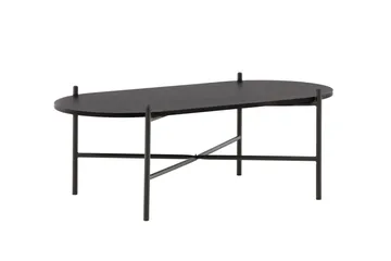 Pueblo 120 cm Ovalt Sofabord i Malt Tre - Sort - Møbler - Bord - Sofabord & salongbord