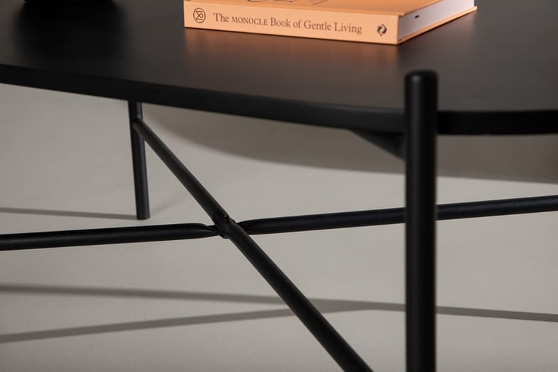 Pueblo 120 cm Ovalt Sofabord i Malt Tre - Svart - Møbler - Bord - Sofabord & salongbord
