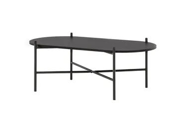 Pueblo 120 cm Ovalt Sofabord i Malt Tre - Svart - Møbler - Bord - Sofabord & salongbord