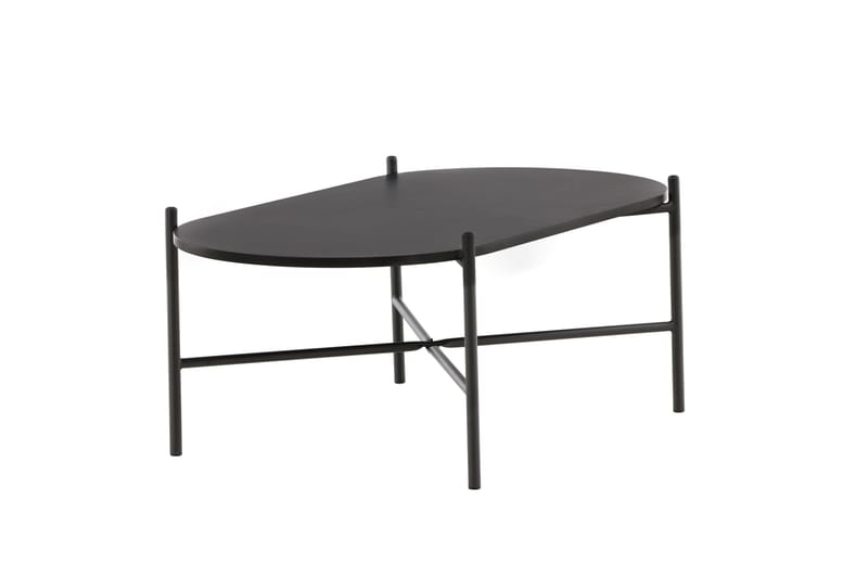 Pueblo 120 cm Ovalt Sofabord i Malt Tre - Svart - Møbler - Bord - Sofabord & salongbord