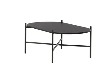 Pueblo 120 cm Ovalt Sofabord i Malt Tre - Svart - Møbler - Bord - Sofabord & salongbord