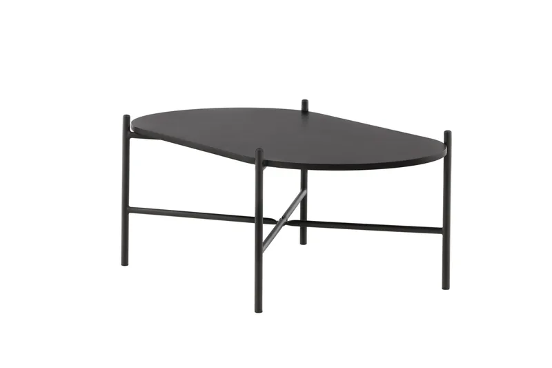 Pueblo 120 cm Ovalt Sofabord i Malt Tre - Svart - Møbler - Bord - Sofabord & salongbord