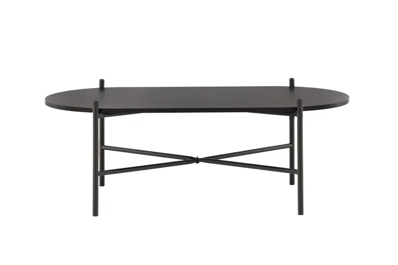 Pueblo 120 cm Ovalt Sofabord i Malt Tre, Svart