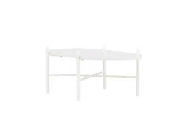 Pueblo 65,5 cm Ovalt Sofabord i Lyst Tre - Hvit - Møbler - Bord - Sofabord & salongbord