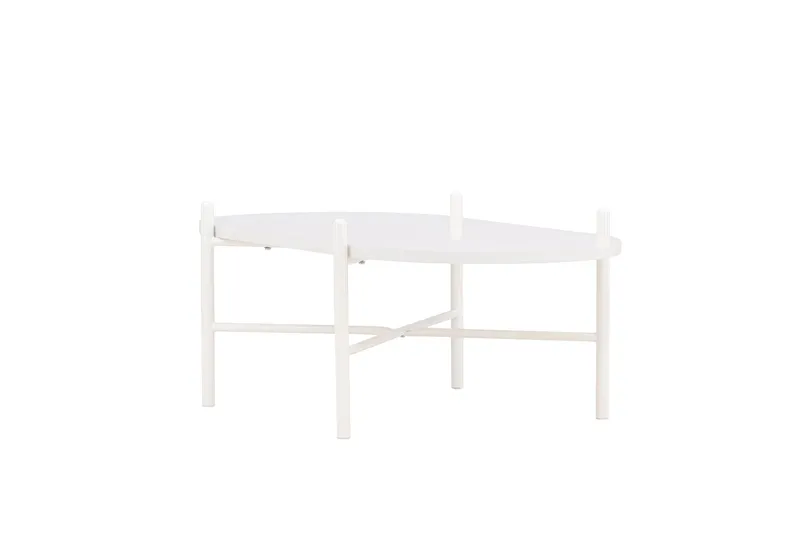 Pueblo 65,5 cm Ovalt Sofabord i Lyst Tre - Hvit - Møbler - Bord - Sofabord & salongbord
