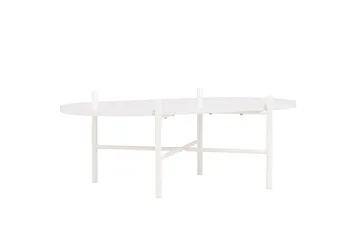 Pueblo 65,5 cm Ovalt Sofabord i Lyst Tre - Hvit - Møbler - Bord - Sofabord & salongbord
