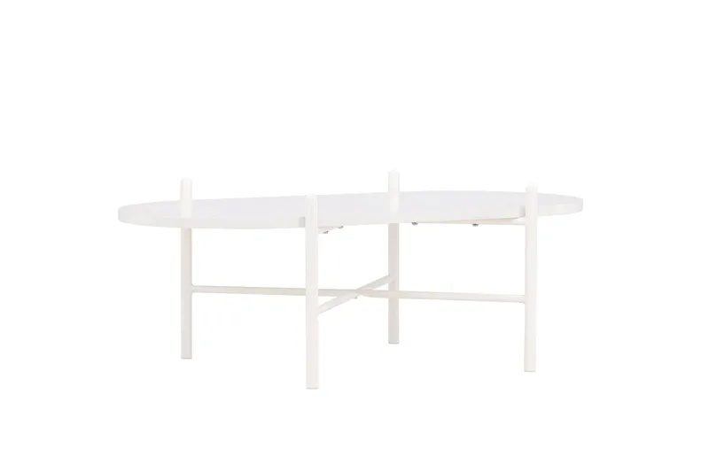 Pueblo 65,5 cm Ovalt Sofabord i Lyst Tre - Hvit - Møbler - Bord - Sofabord & salongbord