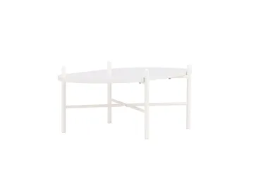 Pueblo 65,5 cm Ovalt Sofabord i Lyst Tre - Hvit - Møbler - Bord - Sofabord & salongbord