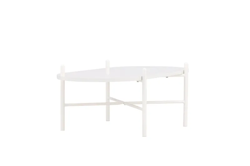 Pueblo 65,5 cm Ovalt Sofabord i Lyst Tre - Hvit - Møbler - Bord - Sofabord & salongbord