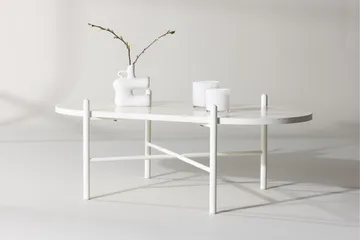 Pueblo 65,5 cm Ovalt Sofabord i Lyst Tre - Hvit - Møbler - Bord - Sofabord & salongbord
