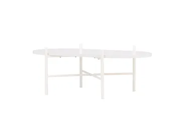 Pueblo 65,5 cm Ovalt Sofabord i Lyst Tre - Hvit - Møbler - Bord - Sofabord & salongbord