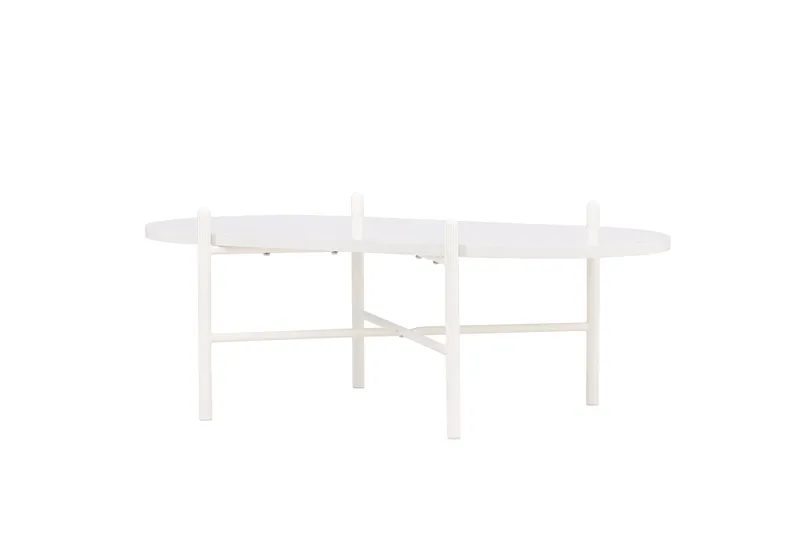 Pueblo 65,5 cm Ovalt Sofabord i Lyst Tre - Hvit - Møbler - Bord - Sofabord & salongbord
