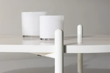 Pueblo 65,5 cm Ovalt Sofabord i Lyst Tre - Hvit - Møbler - Bord - Sofabord & salongbord