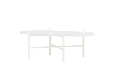 Pueblo 65,5 cm Ovalt Sofabord i Lyst Tre - Hvit - Møbler - Bord - Sofabord & salongbord