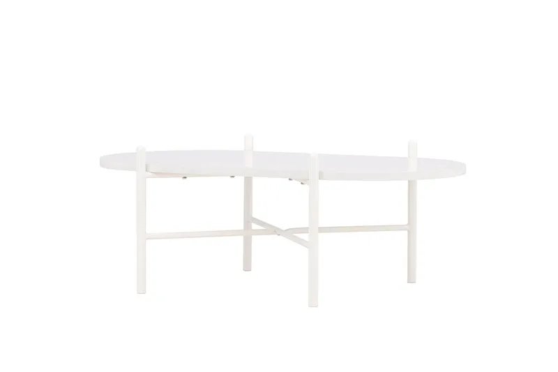 Pueblo 65,5 cm Ovalt Sofabord i Lyst Tre - Hvit - Møbler - Bord - Sofabord & salongbord
