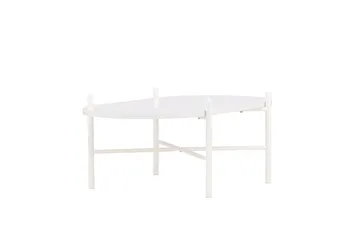 Pueblo 65,5 cm Ovalt Sofabord i Lyst Tre - Hvit - Møbler - Bord - Sofabord & salongbord