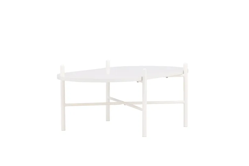 Pueblo 65,5 cm Ovalt Sofabord i Lyst Tre - Hvit - Møbler - Bord - Sofabord & salongbord