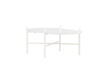 Pueblo 65,5 cm Ovalt Sofabord i Lyst Tre - Hvit - Møbler - Bord - Sofabord & salongbord