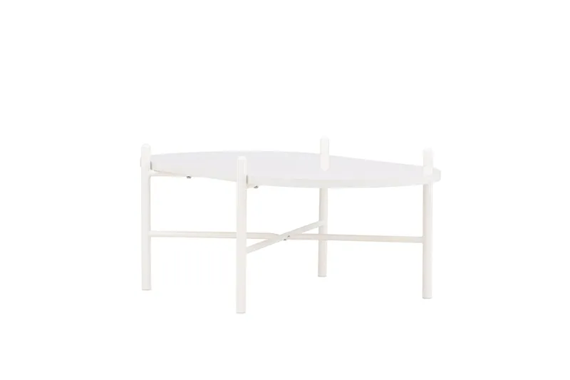 Pueblo 65,5 cm Ovalt Sofabord i Lyst Tre - Hvit - Møbler - Bord - Sofabord & salongbord