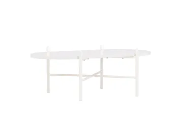 Pueblo 65,5 cm Ovalt Sofabord i Lyst Tre - Hvit - Møbler - Bord - Sofabord & salongbord
