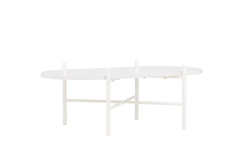 Pueblo 65,5 cm Ovalt Sofabord i Lyst Tre - Hvit - Møbler - Bord - Sofabord & salongbord