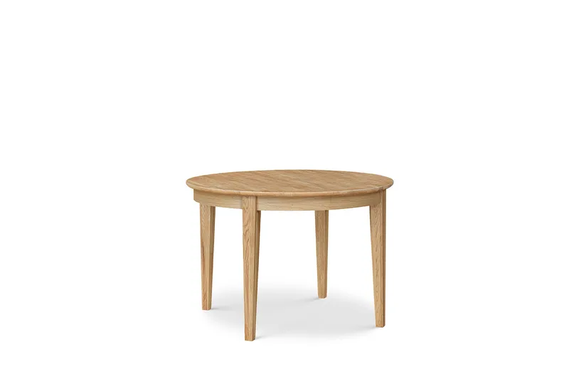 Rønne Uttrekkbart Spisebord 110-150 cm Rundt for 6 personer i heltre, Brun/Natur