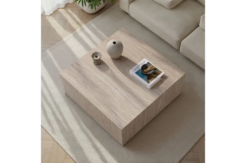 Rambabu Sofabord 90 cm - Gul/Brun - Møbler - Bord - Sofabord & salongbord