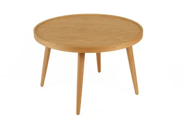 Ranvik 80 cm Rundt Sofabord med Hevet Kant i Eik - Brun - Møbler - Bord - Sofabord & salongbord