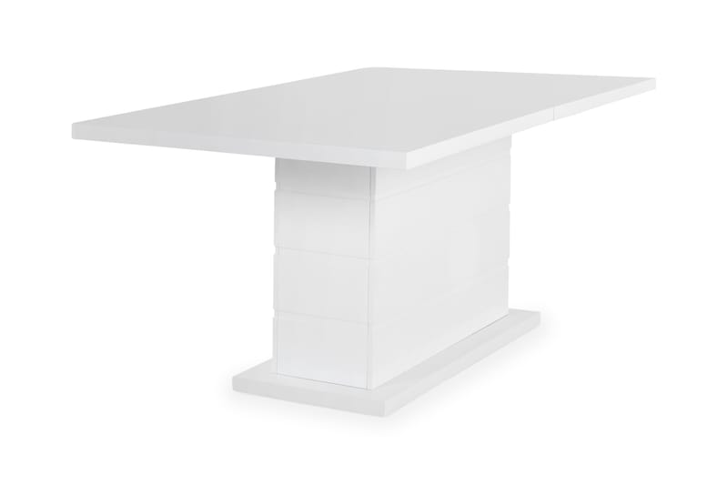 Ratliff Spisebord 180 cm Uttrekkbart med ileggsplate + 6 stk Nibe stol beige med svarte ben - Hvit/Beige - Møbler - Bord - Spisegruppe