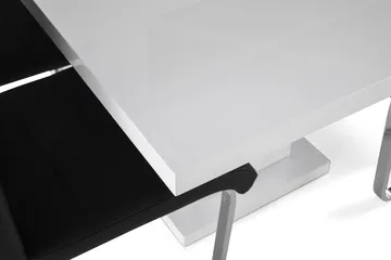 Ratliff Spisegruppe 180 cm + 6 Stoler Utvidbart med Tilleggsplate - Hvit/Svart PU/Krom - Møbler - Bord - Spisegruppe