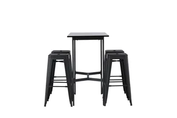 Rax Spisegruppe 120 cm Rektangulær med 4 Adesto Stoler - Sort - Møbler - Bord - Spisegruppe