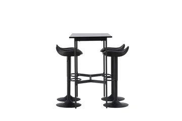 Rax Spisegruppe 120 cm Rektangulær med 4 Adesto Stoler - Sort - Møbler - Bord - Spisegruppe