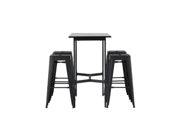 Rax Spisegruppe 120 cm Rektangulær med 4 Adesto Stoler - Sort - Møbler - Bord - Spisegruppe