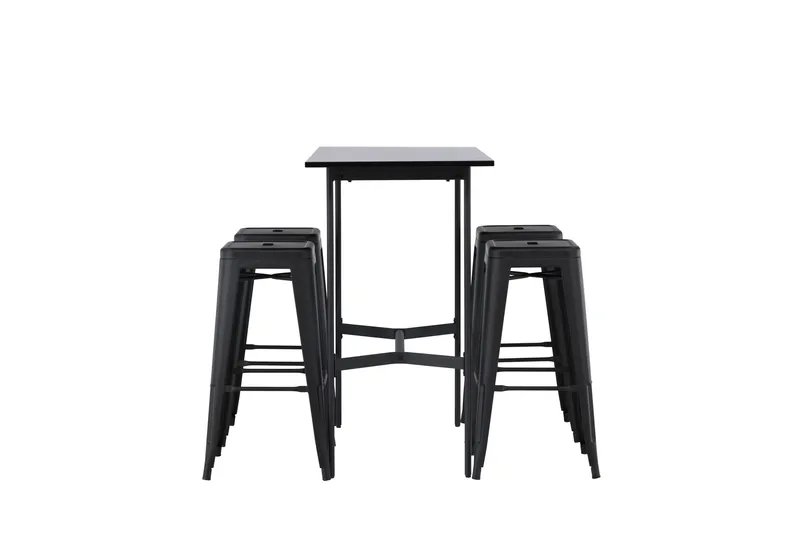 Rax Spisegruppe 120 cm Rektangulær med 4 Adesto Stoler - Sort - Møbler - Bord - Spisegruppe