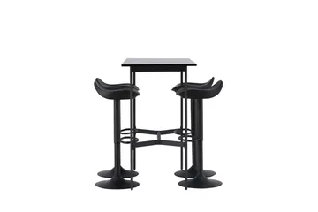 Rax Spisegruppe 120 cm Rektangulær med 4 Adesto Stoler - Sort - Møbler - Bord - Spisegruppe