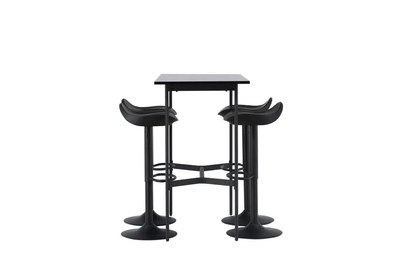 Rax Spisegruppe 120 cm Rektangulær med 4 Adesto Stoler - Sort - Møbler - Bord - Spisegruppe