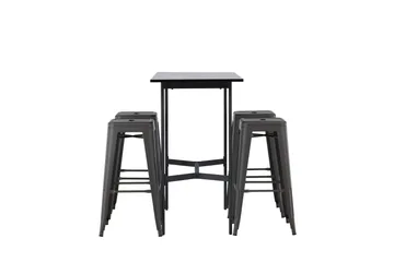 Rax Spisegruppe 120 cm Rektangulær med 4 Adesto Stoler - Sort - Møbler - Bord - Spisegruppe