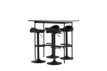 Rax Spisegruppe 120 cm Rektangulær med 4 Adesto Stoler - Sort - Møbler - Bord - Spisegruppe