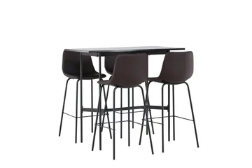 Rax Spisegruppe 120 cm Rektangulær med 4 Alexi Stoler - Sort - Møbler - Bord - Spisegruppe