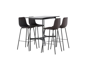 Rax Spisegruppe 120 cm Rektangulær med 4 Alexi Stoler - Sort - Møbler - Bord - Spisegruppe