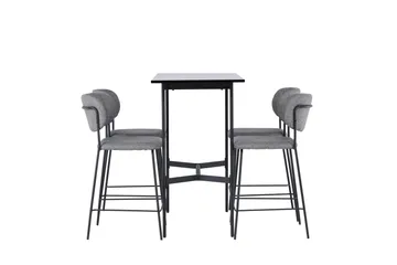 Rax Spisegruppe 120 cm Rektangulær med 4 Bell Stoler - Sort - Møbler - Bord - Spisegruppe