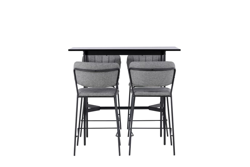 Rax Spisegruppe 120 cm Rektangulær med 4 Bell Stoler, Sort