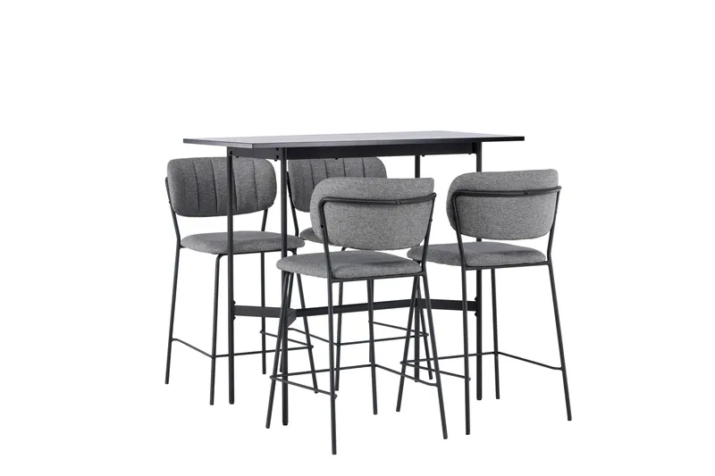 Rax Spisegruppe 120 cm Rektangulær med 4 Bell Stoler - Sort - Møbler - Bord - Spisegruppe
