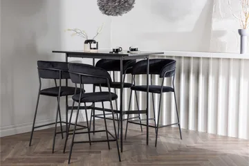 Rax Spisegruppe 120 cm Rektangulær med 4 Lui Stoler - Sort - Møbler - Bord - Spisegruppe